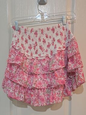 Altar'd State Briella Ruffled Floral Miniskirt Size Medium